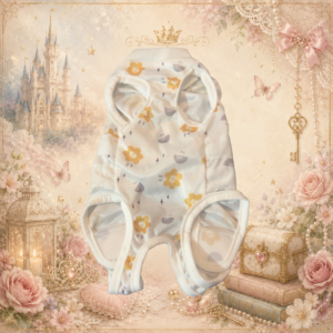 Vêtement sphynx blanc à motifs avec grands nœuds